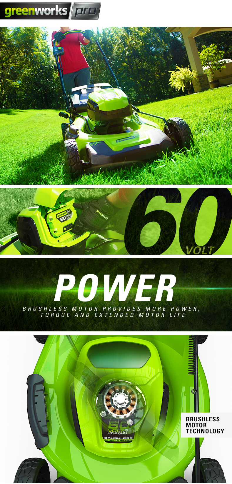 GreenWorks Pro GD60LM46SP 60V Variable Speed Cordless Lawn Mower (Bare