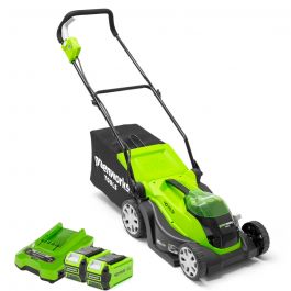 GreenWorks G40LM35K2X 2-in-1 G-MAX 40V Cordless Lawn Mower (with 2 x ...