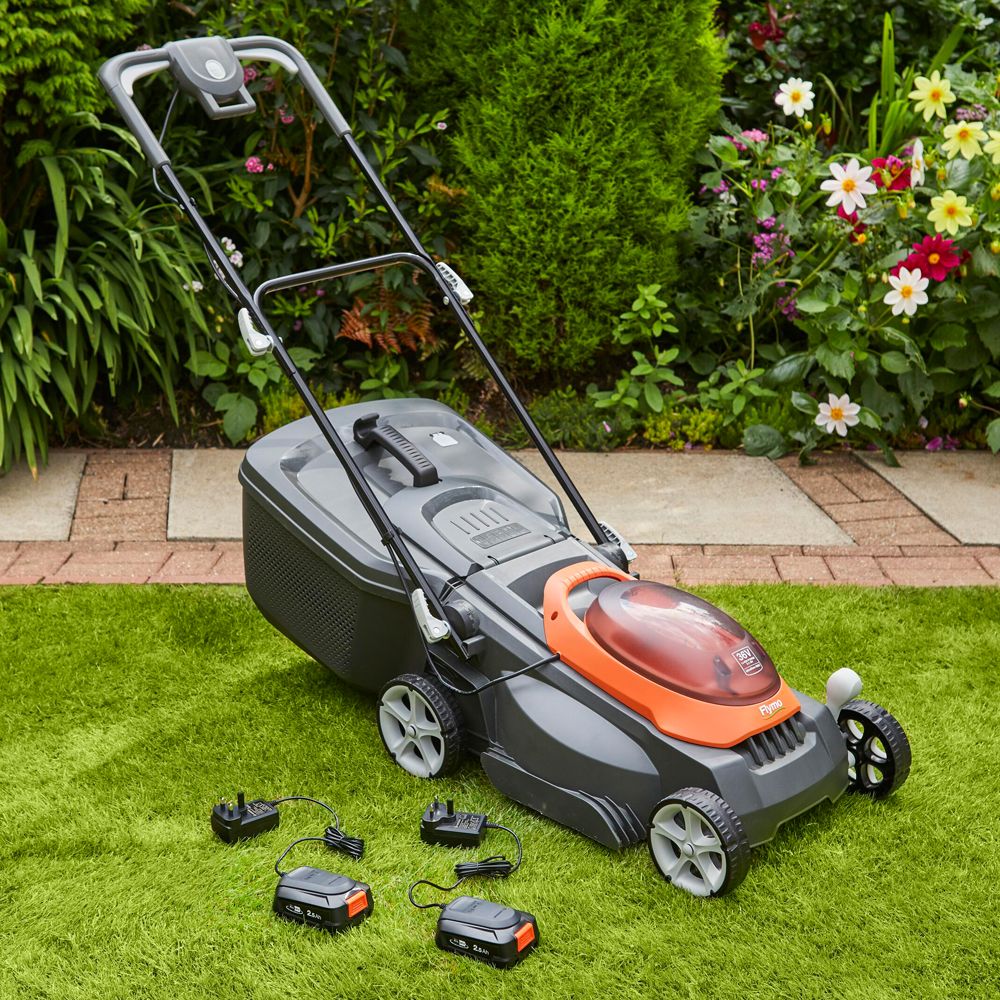 Flymo UltraStore 340R Li 36V Push Cordless Lawn Mower with Rear Roller ...