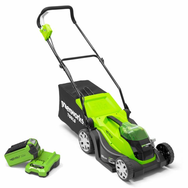 GreenWorks G40LM41K2X 2-in-1 G-MAX 40V Push Cordless Lawn Mower (with 2 ...