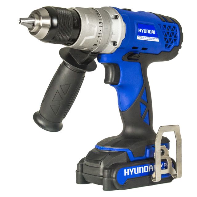 Hyundai HY2175 18V 1.5Ah Li Ion Cordless Drill with 54 Piece Drill